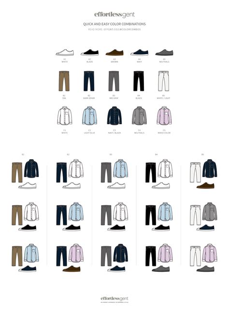 black trousers color chart.